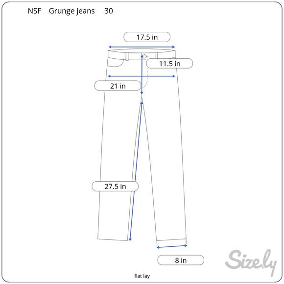 NSF Straight Leg Jeans Button Fly Distress Dirty Grunge Wash Slouchy Size 30 - Picture 8 of 8